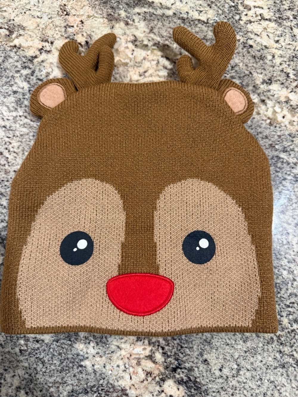 Target Brown Reindeer Knit Kids Hat with Red Nose